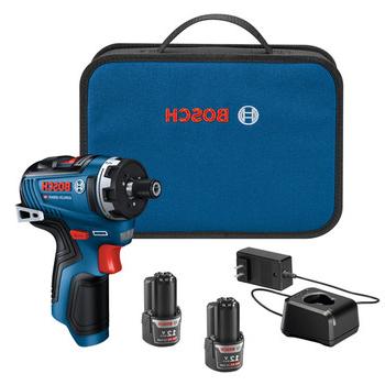 ELECTRIC SCREWDRIVERS | Factory Reconditioned Bosch GSR12V-300HXB22-RT 12V Max Brushless Lithium-Ion 1/4 in. Cordless Hex Two-Speed Screwdriver Kit with 2 Batteries (2.0 Ah)