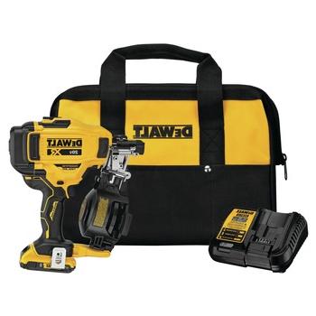 NAILERS AND STAPLERS | Factory Reconditioned Dewalt DCN45RND1R 20V MAX Brushless Lithium-Ion 15 Degree Cordless Coil Roofing Nailer Kit (2 Ah)